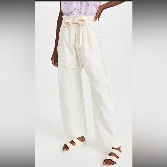 Free People Sky Rider Straight-leg Pants In Ecru - Picture 2 of 13
